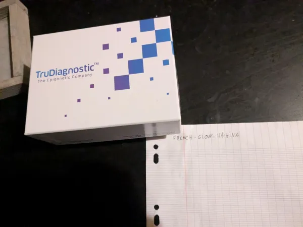 Test ADN TruDiagnostic reçu par colis pour analyse de l'âge biologique et biohacking anti-âge